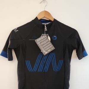 High-peformance Womens Safetti Reflective Medium Black/Blue Cycling Jersey